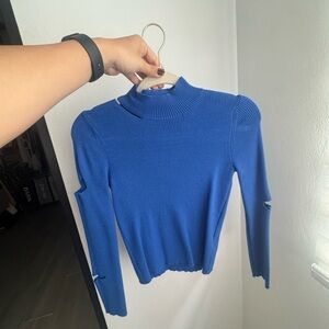 Blue Turtleneck Sweater